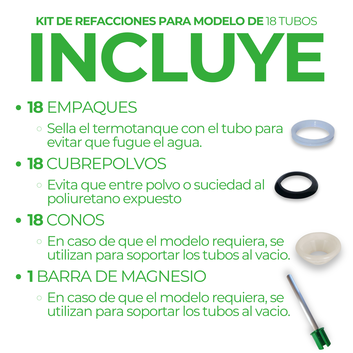 Kit para Mantenimiento First Earth de 18 tubos