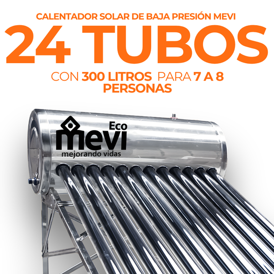 Calentador Solar Mevi 24 Tubos · 290 L · Baja Presión