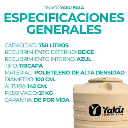 Tinaco Yaku Beige 1200 Litros - 2