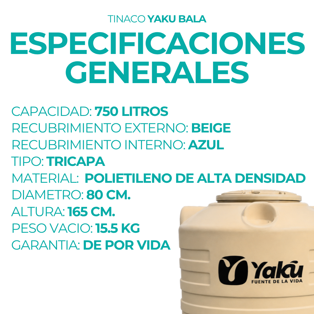 Tinaco Yaku Bala 750 Litros - 2