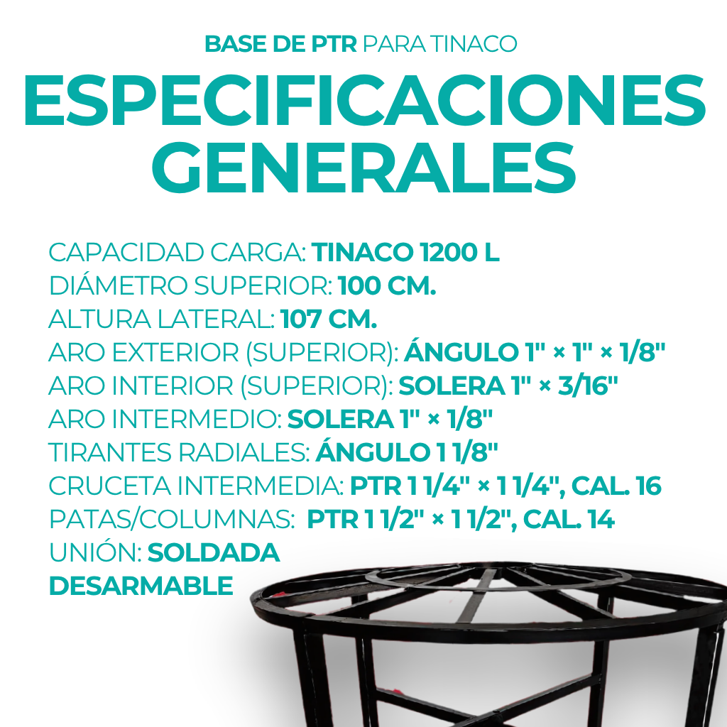 Estructura Yaku para Tinaco · Hasta 1300 Litros - 2